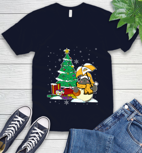 Denver Nuggets NBA Basketball Cute Tonari No Totoro Christmas Sports V-Neck T-Shirt 2