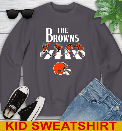 NFL Football Cleveland Browns The Beatles Rock Band Shirt Youth Sweatshirt 5
