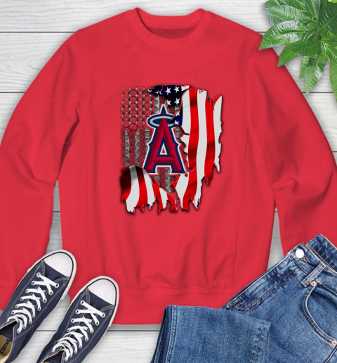 Los Angeles Angels MLB Baseball American Flag Sweatshirt 10