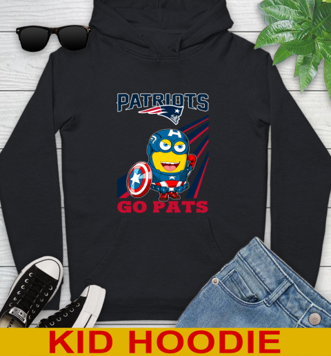 NFL Football New England Patriots Captain America Marvel Avengers Minion Shirt Youth Hoodie