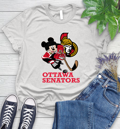 NHL Ottawa Senators Mickey Mouse Disney Hockey T Shirt Women's T-Shirt