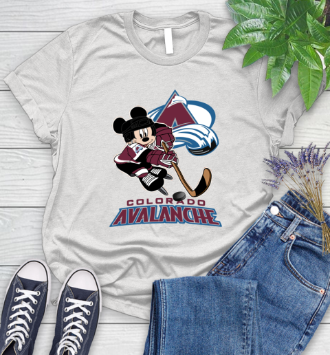 NHL Colorado Avalanche Mickey Mouse Disney Hockey T Shirt Women's T-Shirt