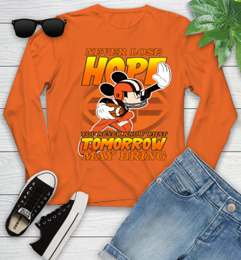 Cleveland Browns NFL Football Mickey Disney Never Lose Hope Youth Long Sleeve 3