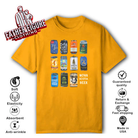 t3ls nova scotia beer classic t shirt 2 front gold