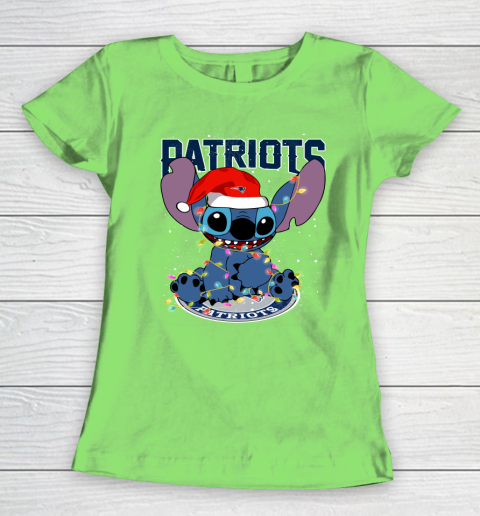 New England Patriots NFL Football noel stitch Christmas Women's T-Shirt 5