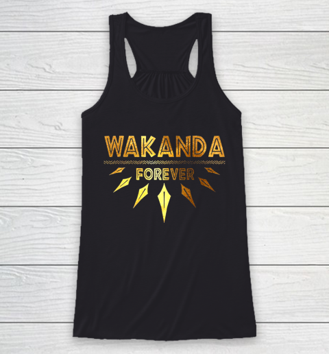 Wakanda Forever Gold Foil Black Panther Racerback Tank