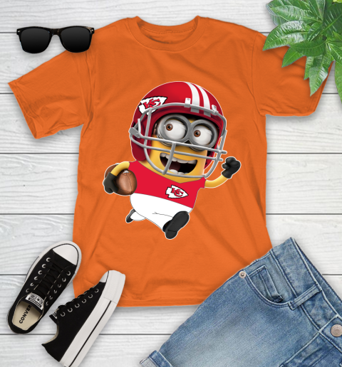 NFL Kansas City Chiefs Minions Disney Football Sports Youth T-Shirt 7