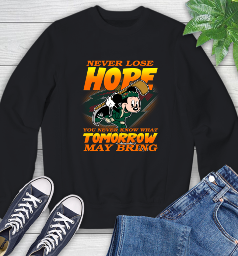 Minnesota Wild NHL Hockey ootball Mickey Disney Never Lose Hope Sweatshirt