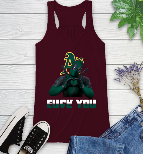MLB Oakland Athletics Deadpool Love You Fuck You Baseball Sports Racerback Tank 2
