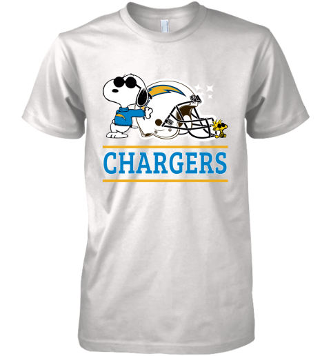 The Los Angeles Chargers Joe Cool And Woodstock Snoopy Mashup Premium Men's T-Shirt
