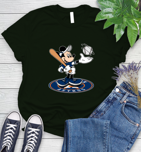 MLB Baseball Houston Astros Cheerful Mickey Disney Shirt Women's T-Shirt 6