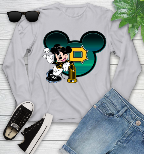 MLB Pittsburgh Pirates The Commissioner's Trophy Mickey Mouse Disney Youth Long Sleeve 5