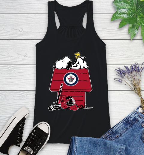 Winnipeg Jets NHL Hockey Snoopy Woodstock The Peanuts Movie Racerback Tank 2