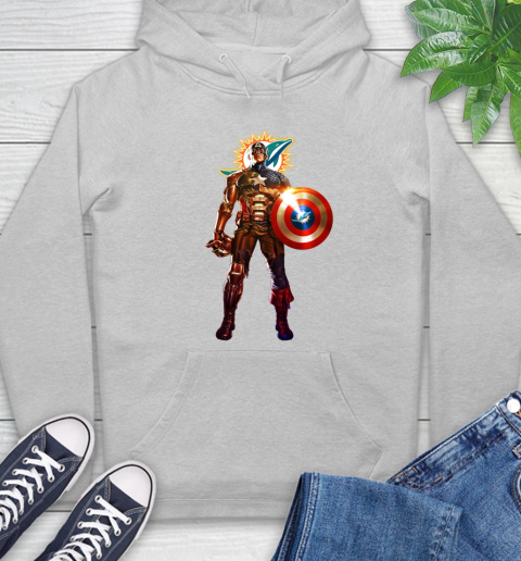 NFL Captain America Marvel Avengers Endgame Football Sports Miami Dolphins Hoodie 6
