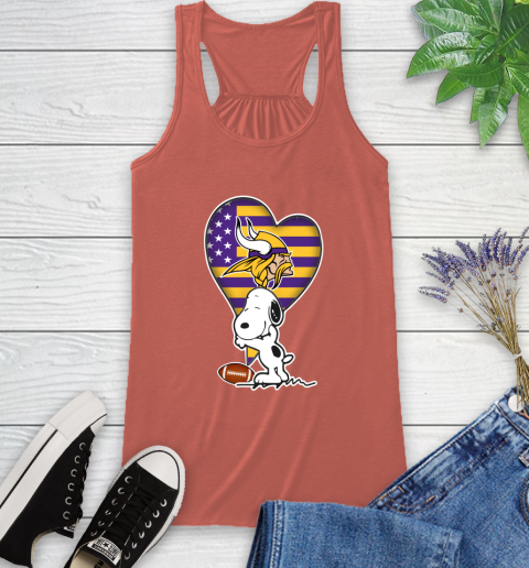 Minnesota Vikings NFL Football The Peanuts Movie Adorable Snoopy Racerback Tank 4