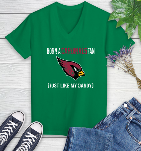 NFL Arizona Cardinals Football Loyal Fan Just Like My Daddy Shirt Women's V-Neck T-Shirt 4
