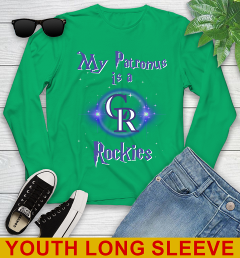 MLB Baseball Harry Potter My Patronus Is A Colorado Rockies Youth Long Sleeve 7
