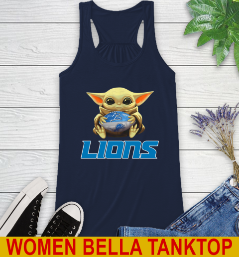 NFL Football Detroit Lions Baby Yoda Star Wars Shirt Racerback Tank 11