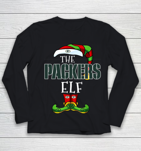 Green Bay Packers Christmas ELF Funny NFL Youth Long Sleeve