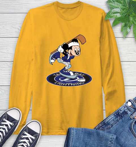 NHL Hockey Tampa Bay Lightning Cheerful Mickey Disney Shirt Long Sleeve T-Shirt 3