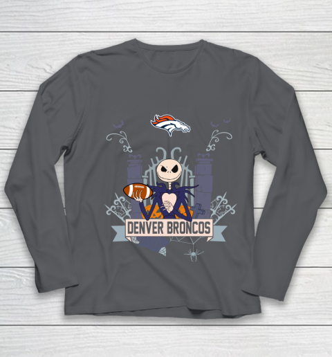 NFL Denver Broncos Football Jack Skellington Halloween Youth Long Sleeve 6