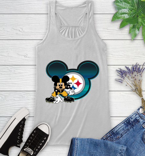 NFL Pittsburgh Steelers Mickey Mouse Disney Football T Shirt Racerback Tank