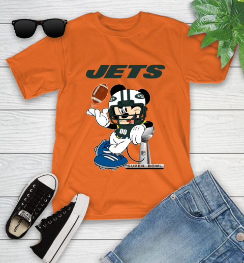 NFL New York Jets Mickey Mouse Disney Super Bowl Football T Shirt Youth T-Shirt 7