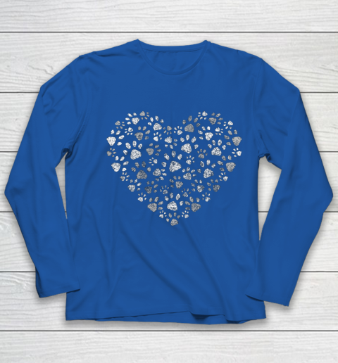 Dog Mom T Shirt Cool Paw Print Heart Women Men Dog Lovers Youth Long Sleeve 7