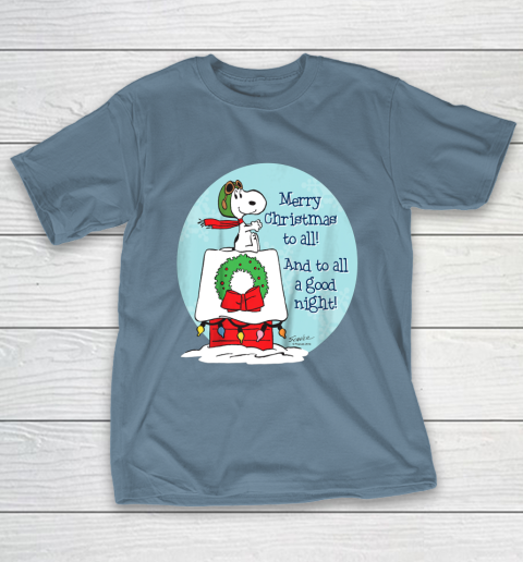 Peanuts Snoopy Merry Christmas and to all Good Night T-Shirt 6