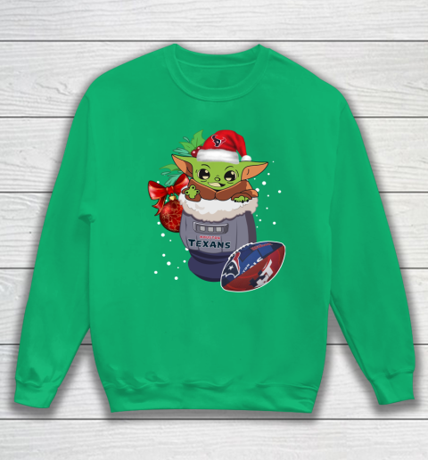 Houston Texans Christmas Baby Yoda Star Wars Funny Happy NFL Sweatshirt 6