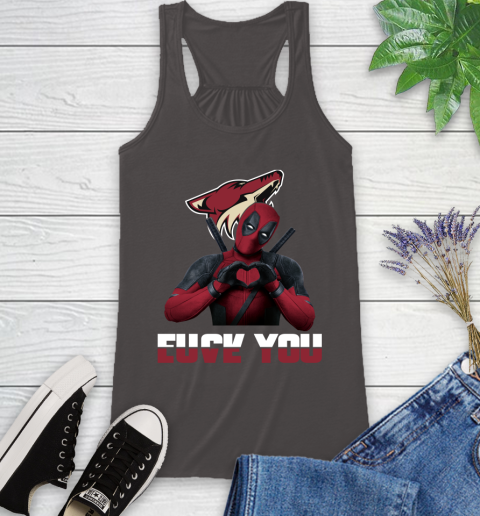 NHL Arizona Coyotes Deadpool Love You Fuck You Hockey Sports Racerback Tank 11