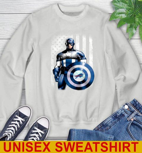 Buffalo Bills NFL Football Captain America Marvel Avengers American Flag Shirt Sweatshirt 5
