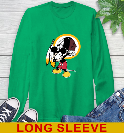Washington Redskins NFL Football Dabbing Mickey Disney Sports Long Sleeve T-Shirt 7