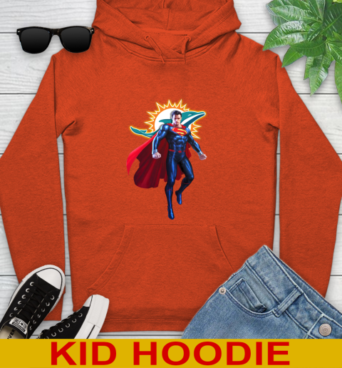 NFL Superman DC Sports Football Miami Dolphins Youth Hoodie 5