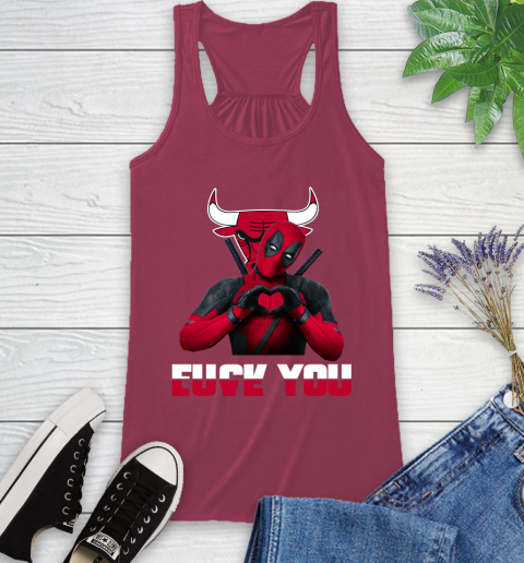 NBA Chicago Bulls Deadpool Love You Fuck You Basketball Sports Racerback Tank 7