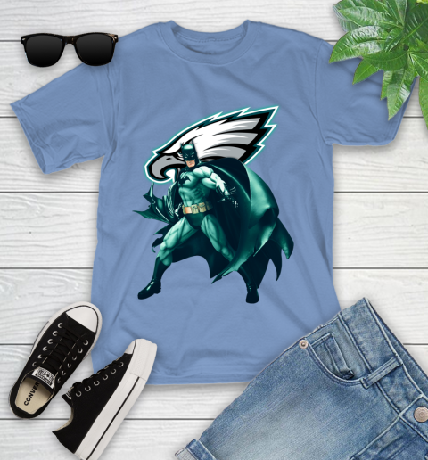 NFL Batman Football Sports Philadelphia Eagles Youth T-Shirt 11