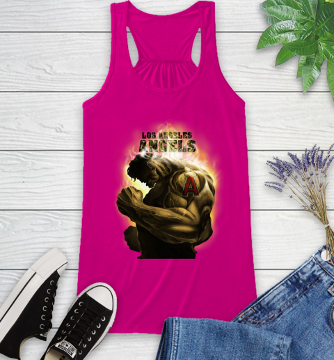 Los Angeles Angels MLB Baseball Hulk Marvel Avengers Sports Racerback Tank 7