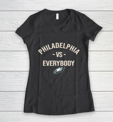Philadelphia Eagles Vs Everybody Women's V-Neck T-Shirt 6