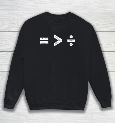 Equality is Greater Than Division Symbols Sweatshirt