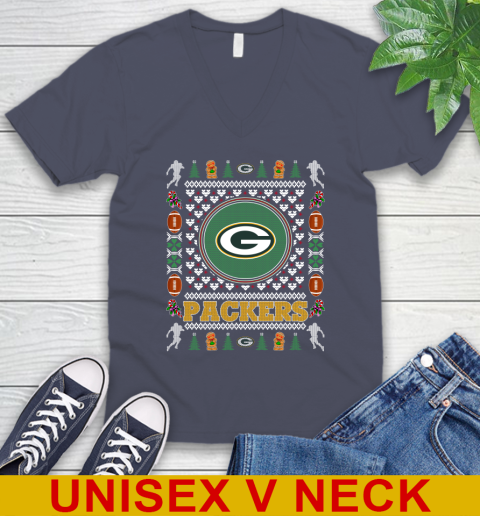 Green Bay Packers Merry Christmas NFL Football Loyal Fan V-Neck T-Shirt 7