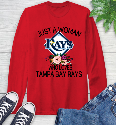 MLB Just A Woman Who Loves Tampa Bay Rays Baseball Sports Long Sleeve T-Shirt 9