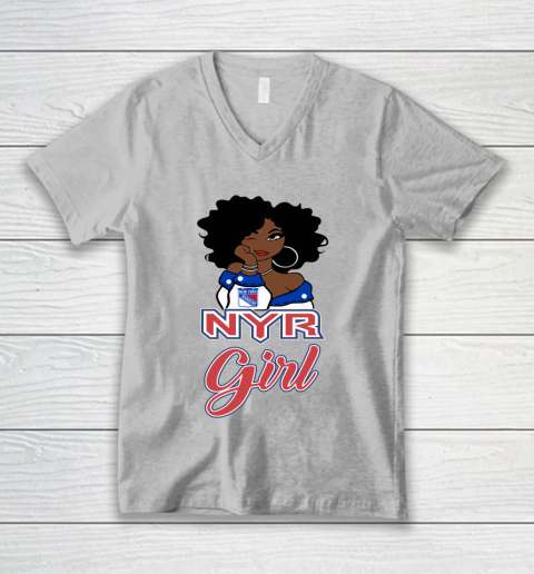 New York Rangers Girl NHL V-Neck T-Shirt 4