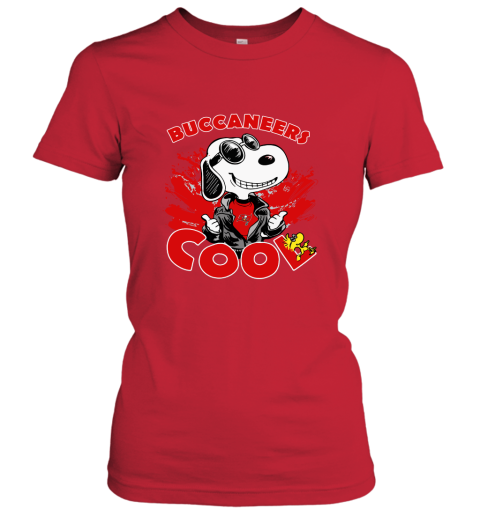 djmk tampa bay buccaneers snoopy joe cool were awesome shirt ladies t shirt 20 front red