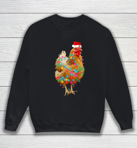 Chicken Christmas Light T Shirt Hen Love Farmer Sweatshirt
