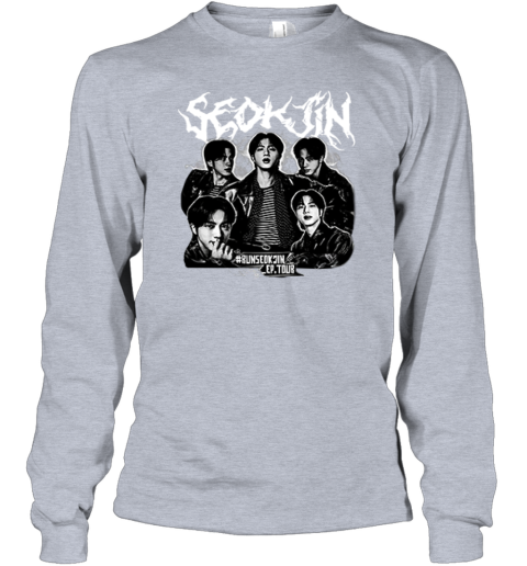 BTS ジン Tシャツ グレイ RUNSEOKJIN dark grey S（Seokjin BTS