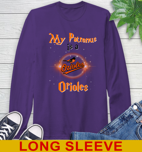 MLB Baseball Harry Potter My Patronus Is A Baltimore Orioles Long Sleeve T-Shirt 5