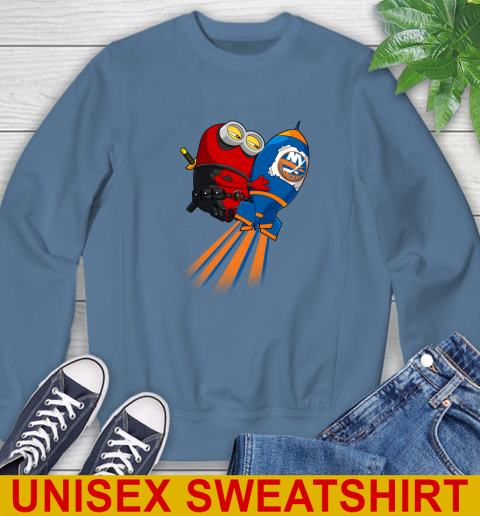 NHL Hockey New York Islanders Deadpool Minion Marvel Shirt Sweatshirt 10