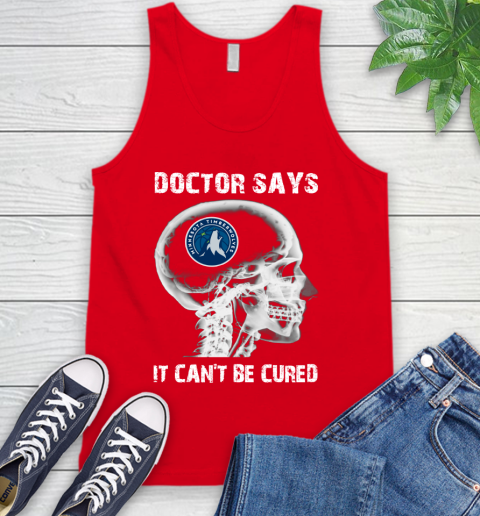NBA Minnesota Timberwolves Basketball Skull It Can't Be Cured Shirt Tank Top 5