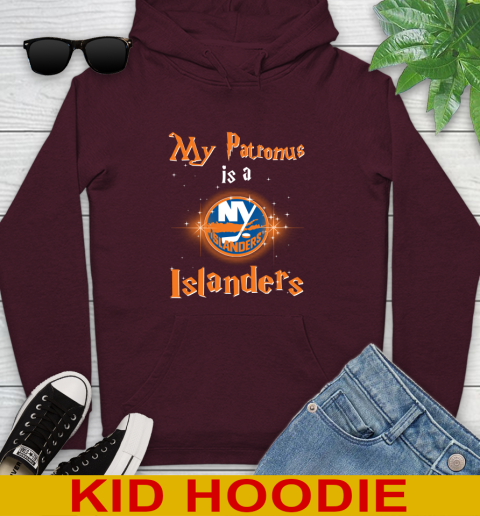 NHL Hockey Harry Potter My Patronus Is A New York Islanders Youth Hoodie - Image 8
