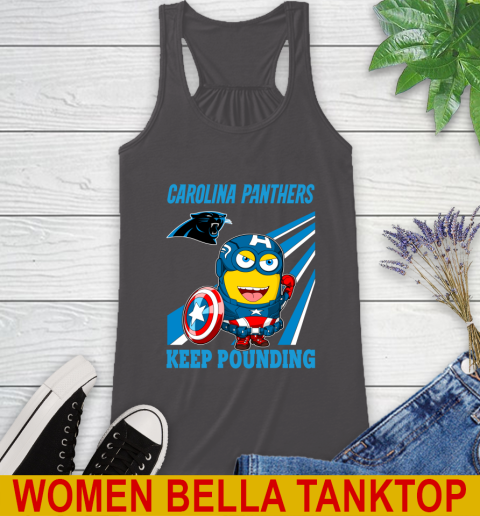 NFL Football Carolina Panthers Captain America Marvel Avengers Minion Shirt Racerback Tank 10